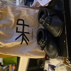 Freshly Picked Black Baby Moccasins Size 1